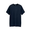 Men's Big & Tall Shrink-Less™ Lightweight Longer-Length Crewneck Pocket T-Shirt by KingSize in Navy (Size XL)