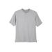 Men's Big & Tall Shrink-Less™ Lightweight Henley T-Shirt by KingSize in Heather Grey (Size 3XL) Henley Shirt