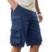 Men's Big & Tall Boulder Creek® 12" Side-Elastic Stacked Cargo Pocket Shorts by Boulder Creek in Navy (Size 48)