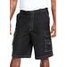 Men's Big & Tall Boulder Creek® 12" Side Elastic Denim Cargo Shorts by Boulder Creek in Black Denim (Size 58)