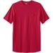 Men's Big & Tall Shrink-Less™ Lightweight Longer-Length Crewneck Pocket T-Shirt by KingSize in Red (Size 3XL)