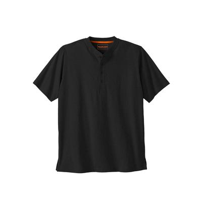 Men’s Big & Tall Heavyweight Short-Sleeve Henley Shirt by Boulder Creek in Black (Size XL)