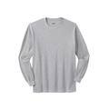 Men's Big & Tall Waffle-Knit Thermal Crewneck Tee by KingSize in Heather Grey (Size L) Long Underwear Top