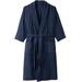 Men's Big & Tall Terry Bathrobe with Pockets by KingSize in Navy (Size 4XL/5XL)