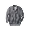 Men's Big & Tall Velour Full-Zip Jacket by KingSize in Steel (Size 4XL)