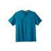 Men's Big & Tall Boulder Creek® Heavyweight Short-Sleeve Henley Shirt by Boulder Creek in Classic Teal Marl (Size 7XL)