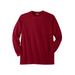 Men's Big & Tall Shrink-Less™ Lightweight Long-Sleeve Crewneck Pocket T-Shirt by KingSize in Rich Burgundy (Size 3XL)
