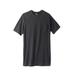Men's Big & Tall Shrink-Less™ Lightweight Longer-Length Crewneck Pocket T-Shirt by KingSize in Heather Charcoal (Size 2XL)