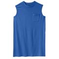 Men's Big & Tall Shrink-Less™ Longer-Length Lightweight Muscle Pocket Tee by KingSize in Royal Blue (Size 2XL) Shirt