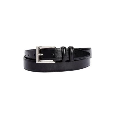Men's Big & Tall Synthetic Leather Belt with Classic Stitch Edge by KingSize in Black Silver (Size 64/66)