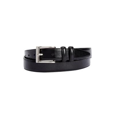 Men's Big & Tall Synthetic Leather Belt with Classic Stitch Edge by KingSize in Black Silver (Size 64/66)