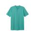 Men's Big & Tall Shrink-Less™ Lightweight Henley Longer Length T-Shirt by KingSize in Tidal Green (Size 9XL) Henley Shirt