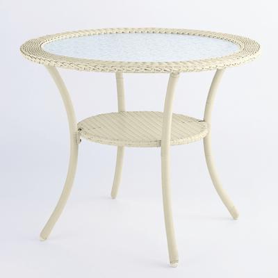 Roma All-Weather Resin Wicker Bistro Table by BrylaneHome in White Patio Furniture