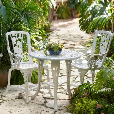 3-Pc. Rose Bistro Set by BrylaneHome in White Pati...