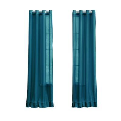 Wide Width BH Studio Sheer Voile Grommet Panel by BH Studio in Dark Turquoise (Size 56