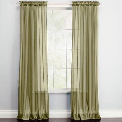 BH Studio Sheer Voile Rod-Pocket Panel Pair by BH Studio in Sage (Size 120"W 95" L) Window Curtains