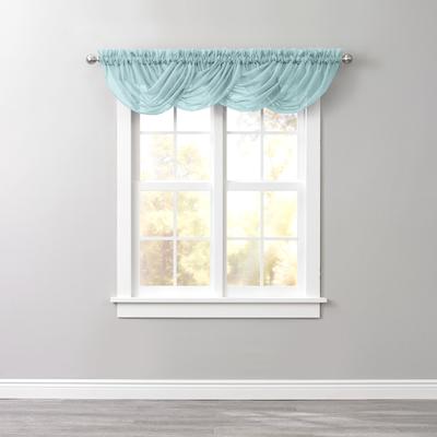 BH Studio Sheer Voile Toga Valance by BH Studio in Seaglass Window Curtain