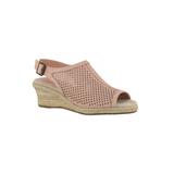 Wide Width Women's Stacy Sandal by Easy Street® in Blush Linen Print (Size 10 W)