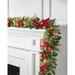 6' Pre-Lit Red Ribbon Garland by BrylaneHome in Multi Christmas Garland