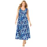 Plus Size Women's Pintucked Sleeveless Dress by Woman Within in Horizon Blue Ditsy Bloom (Size 4X)