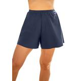 Plus Size Women's Loose Swim Short with Built-In Brief by Swim 365 in Navy (Size 18) Swimsuit Bottoms