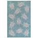 Liora Manne Carmel Seaturtles Indoor/Outdoor Rug Aqua 23"X7'6" by Brylane Home in Aqua (Size 7'10" RD)