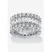 Platinum over Silver Baguette Eternity Bridal Ring Cubic Zirconia by PalmBeach Jewelry in Silver (Size 8)