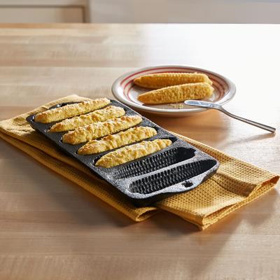 Pre-Seasoned Cast Iron Cornbread Baking Tray by BrylaneHome in Black