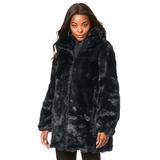 Plus Size Women's Short Faux-Fur Coat by Roaman's in Black (Size 2X)