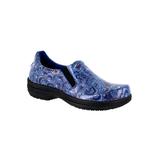 Extra Wide Width Women's Bind Slip-Ons by Easy Works by Easy Street® in Blue Mosaic Pattern (Size 10 WW)
