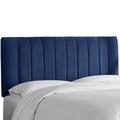 Wesley Channel Seam Headboard by Skyline Furniture in Velvet Navy (Size FULL)