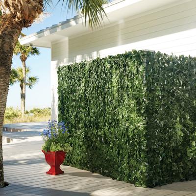 39" Faux Greenery Privacy Screen by BrylaneHome in Green Fence