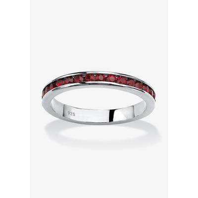 Sterling Silver Simulated Birthstone Stackable Eternity Ring by PalmBeach Jewelry in January (Size 10)