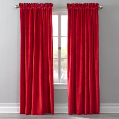 Wide Width BH Studio Velvet Rod-Pocket Panel by BH Studio in Santa Red (Size 50