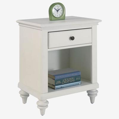 Bermuda Night Stand Brushed White Finish by Homestyles in White