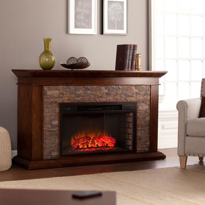 Canyon Heights Simulated Stone Electric Fireplace by SEI Furniture in Maple