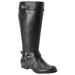 Extra Wide Width Women's The Janis Wide Calf Leather Boot by Comfortview in Black (Size 7 1/2 WW)