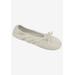 Women's Stretch Satin Ballerina Slippers by MUK LUKS in Ivory (Size SMALL)