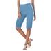 Plus Size Women's Comfort Stretch Bermuda Jean Short by Denim 24/7 in Light Stonewash (Size 18 W)
