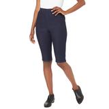 Plus Size Women's Comfort Stretch Bermuda Jean Short by Denim 24/7 in Indigo Wash (Size 28 W)