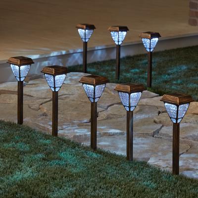 Bronze Solar Lights, Set of 8 by BrylaneHome in Bronze