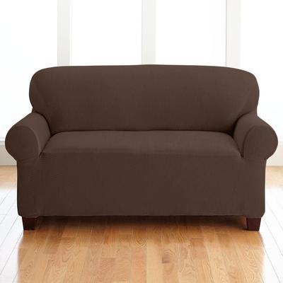 BH Studio Brighton Stretch Loveseat Slipcover by BH Studio in Chocolate