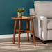 Rhoda Round Midcentury Modern End Table by SEI Furniture in Sienna