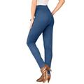 Plus Size Women's Skinny-Leg Comfort Stretch Jean by Denim 24/7 in Medium Stonewash Sanded (Size 26 W) Elastic Waist Jegging