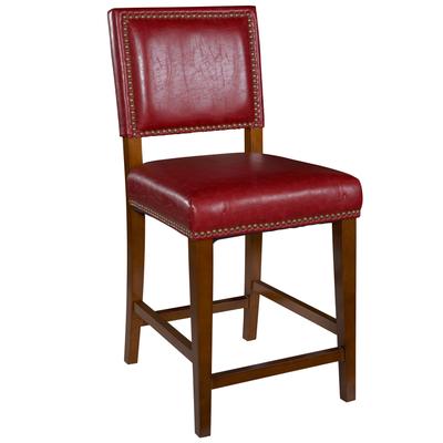 Brook Red Counter Stool by Linon Home Décor in Red Brown