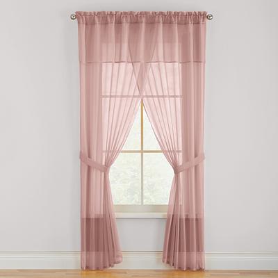 Wide Width BH Studio Sheer Voile 5-Pc. One-Rod Cur...