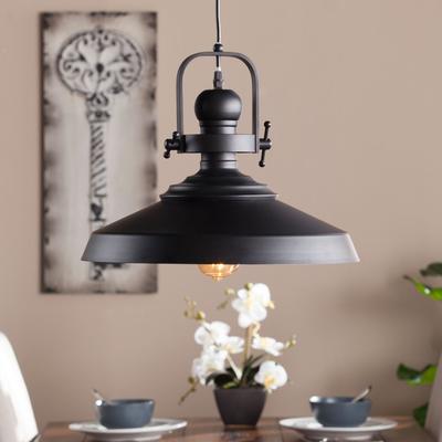 Industrial Bell Pendant Lamp by SEI Furniture in Matte Black