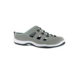 Women's Barbara Flats by Easy Street® in Grey Leather (Size 9 1/2 M)