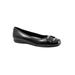 Extra Wide Width Women's Sizzle Signature Leather Ballet Flat by Trotters® in Black Leather (Size 10 1/2 WW)