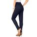 Plus Size Women's Skinny-Leg Comfort Stretch Jean by Denim 24/7 in Indigo Wash (Size 12 T) Elastic Waist Jegging